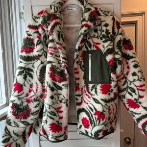 Floral sherpa spring jacket